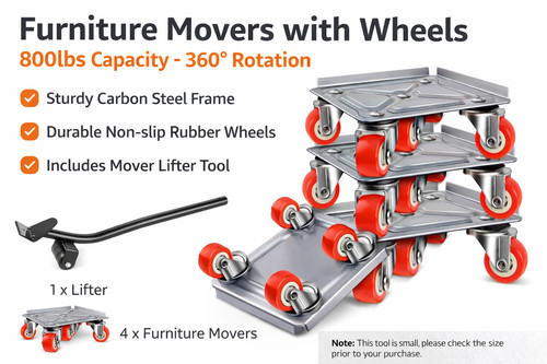Furniture movers with wheels - with,